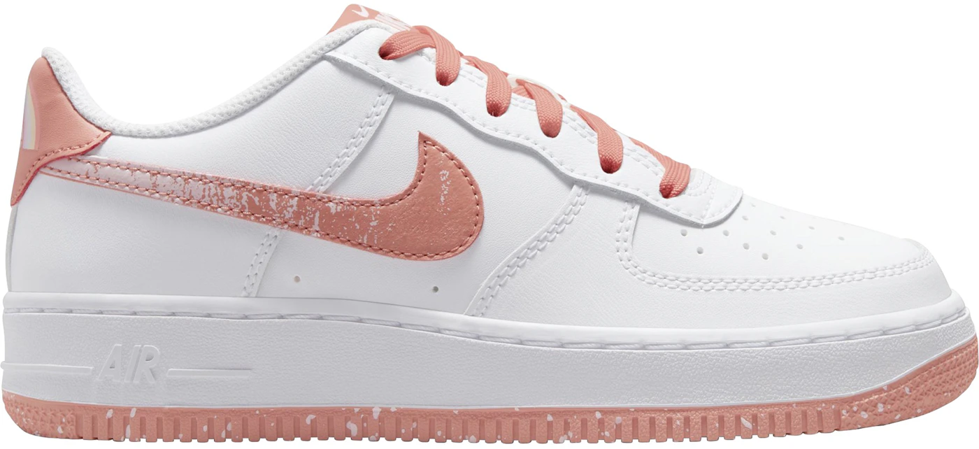 Nike Sportswear Older Kids Air Force 1 LV8 (GS) - White/Lt Madder Root/Aura  - Trainers - Boys Shoes