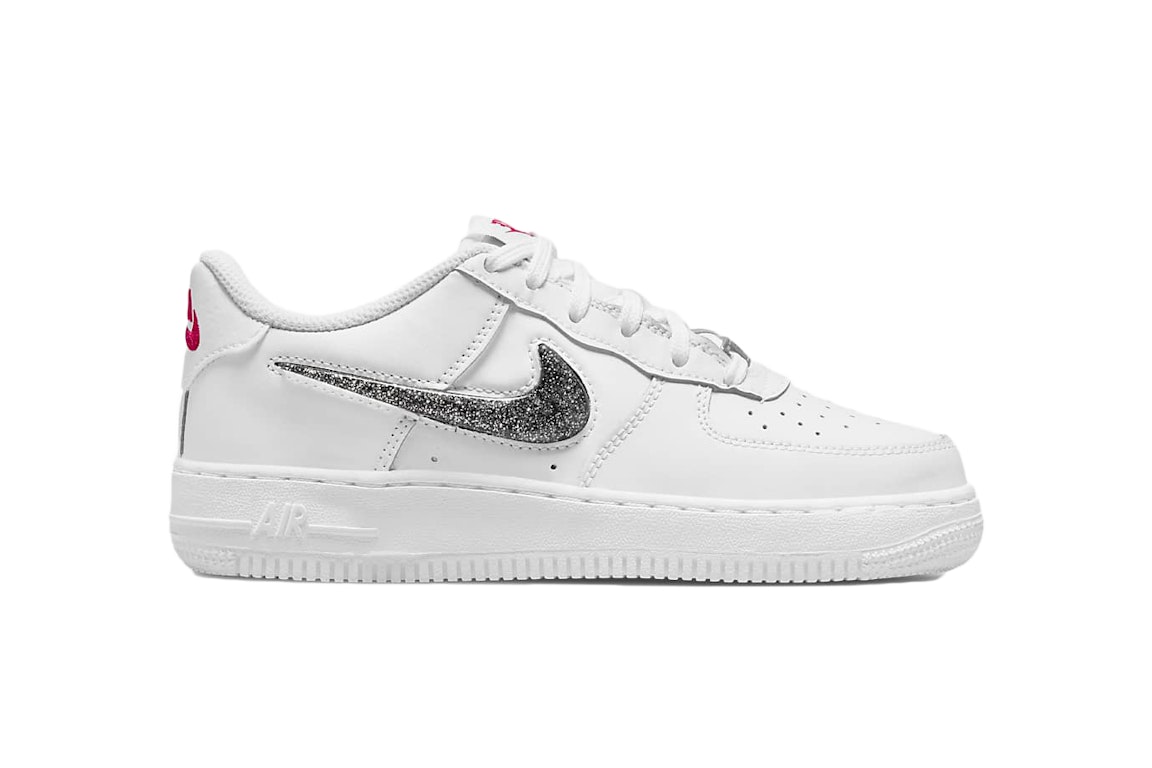 Pre-owned Nike Air Force 1 Low Lv8 White Metallic Silver In White/black-very Berry-metallic Silver