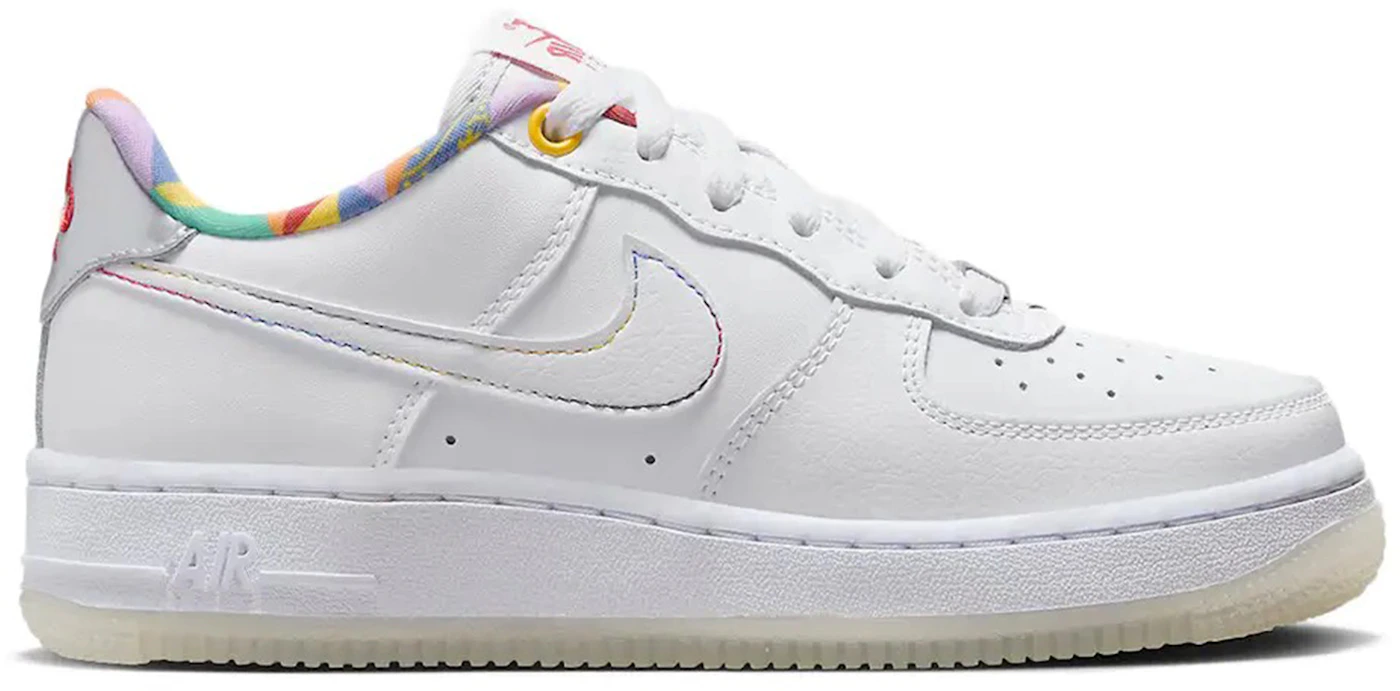 Nike Air Force 1 Low LV8 White Playful Print (GS) Kids' - FN8912-111 - US