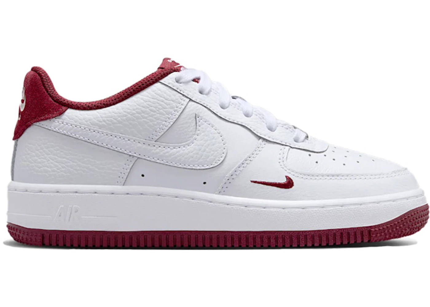 Nike Air Force Low LV8 White Team Red Mini Swoosh (GS) HF0952