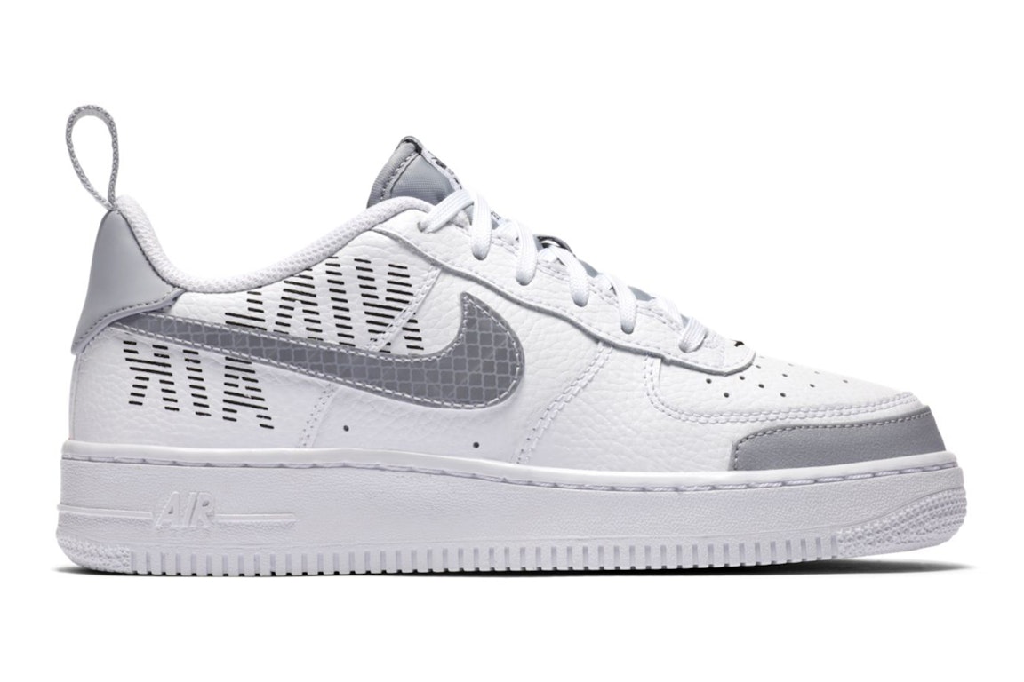 Pre-owned Nike Air Force 1 Low Lv8 White Wolf Grey (gs) In White/wolf Grey