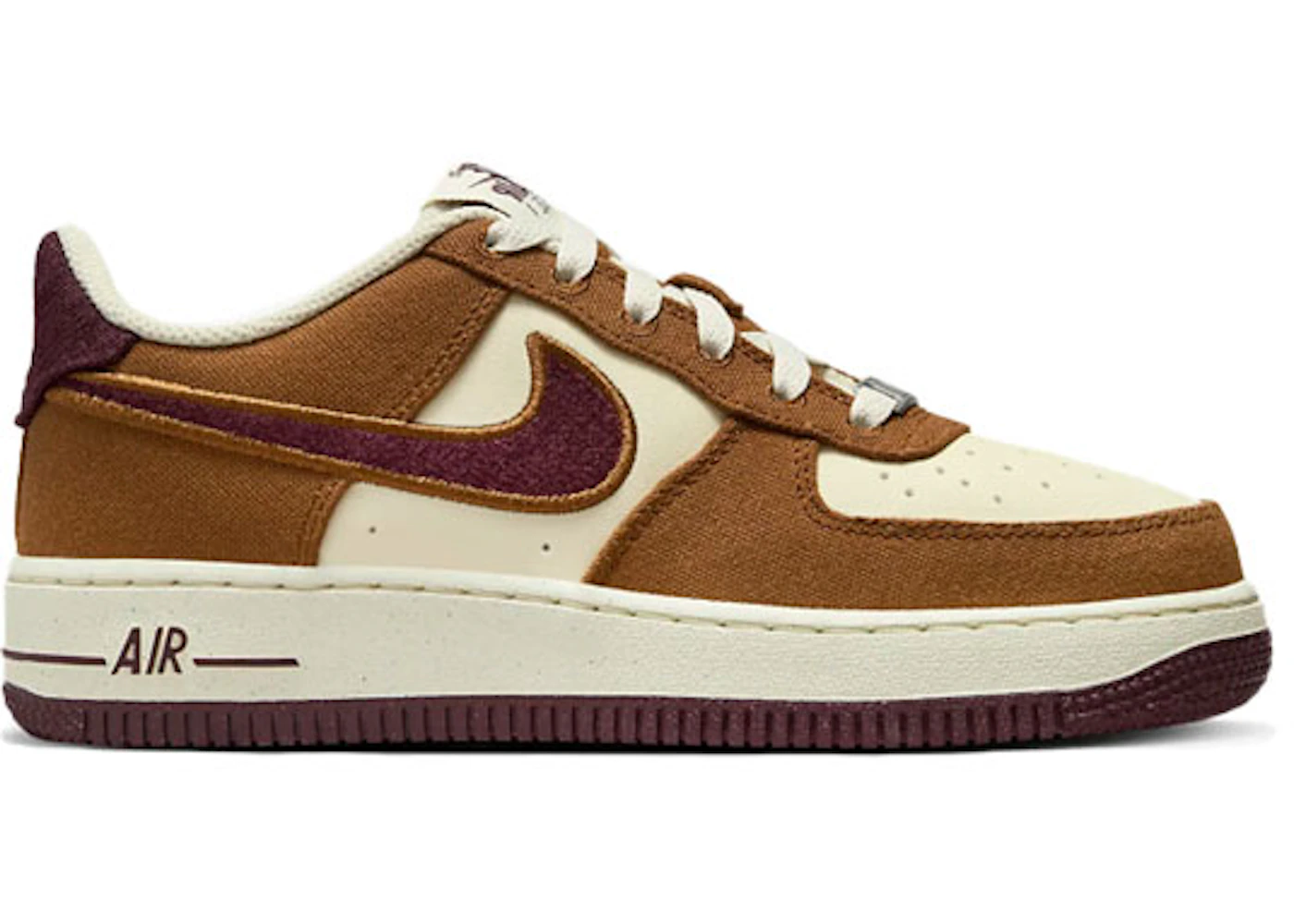 Nike Air Force Low Light British Tan Burgundy Crush (GS