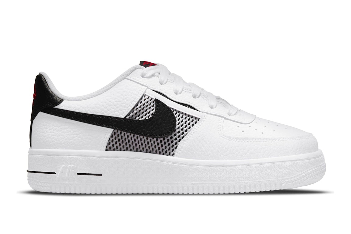 Pre-owned Nike Air Force 1 Low Mesh Pocket White Black (gs) In White/black