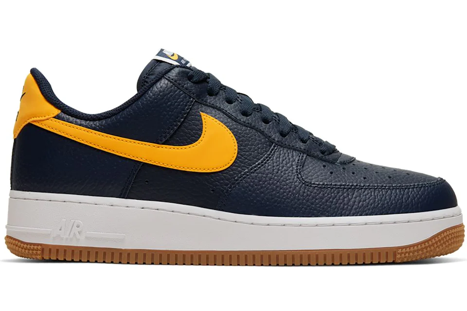 Navy blue and sales yellow air force ones