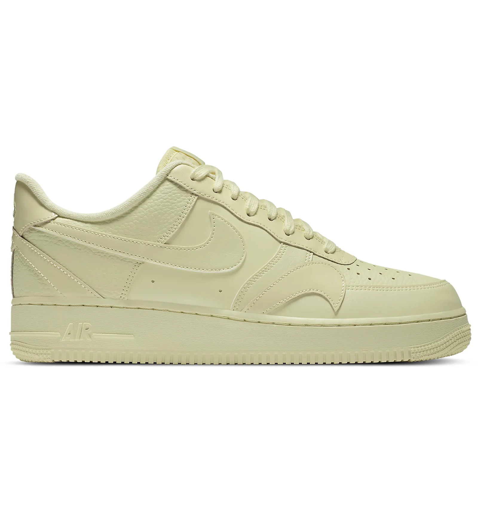 Air force 1 light yellow swoosh best sale