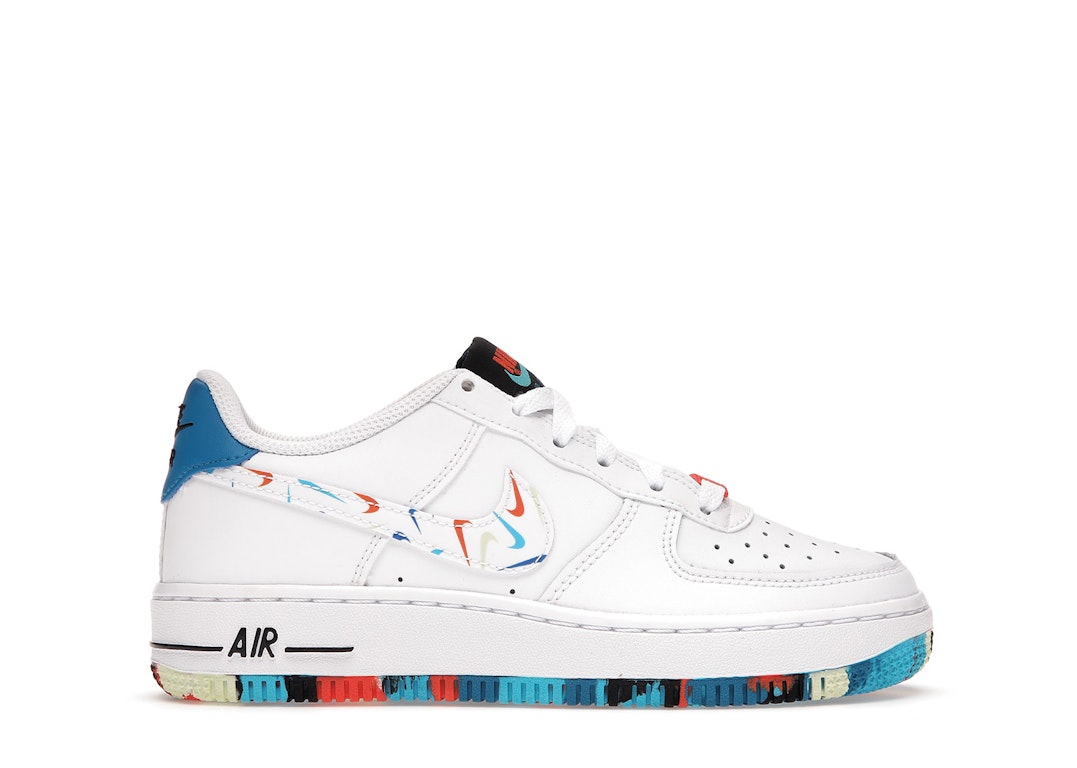 Pre-owned Nike Air Force 1 Low Multicolor Swooshes (gs) In White/multicolor