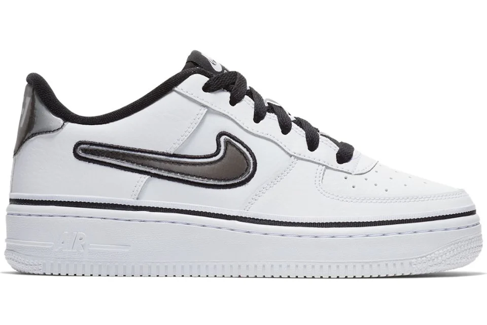 Nike Air Force 1 Low NBA White Black GS Kids AR0734 100 US