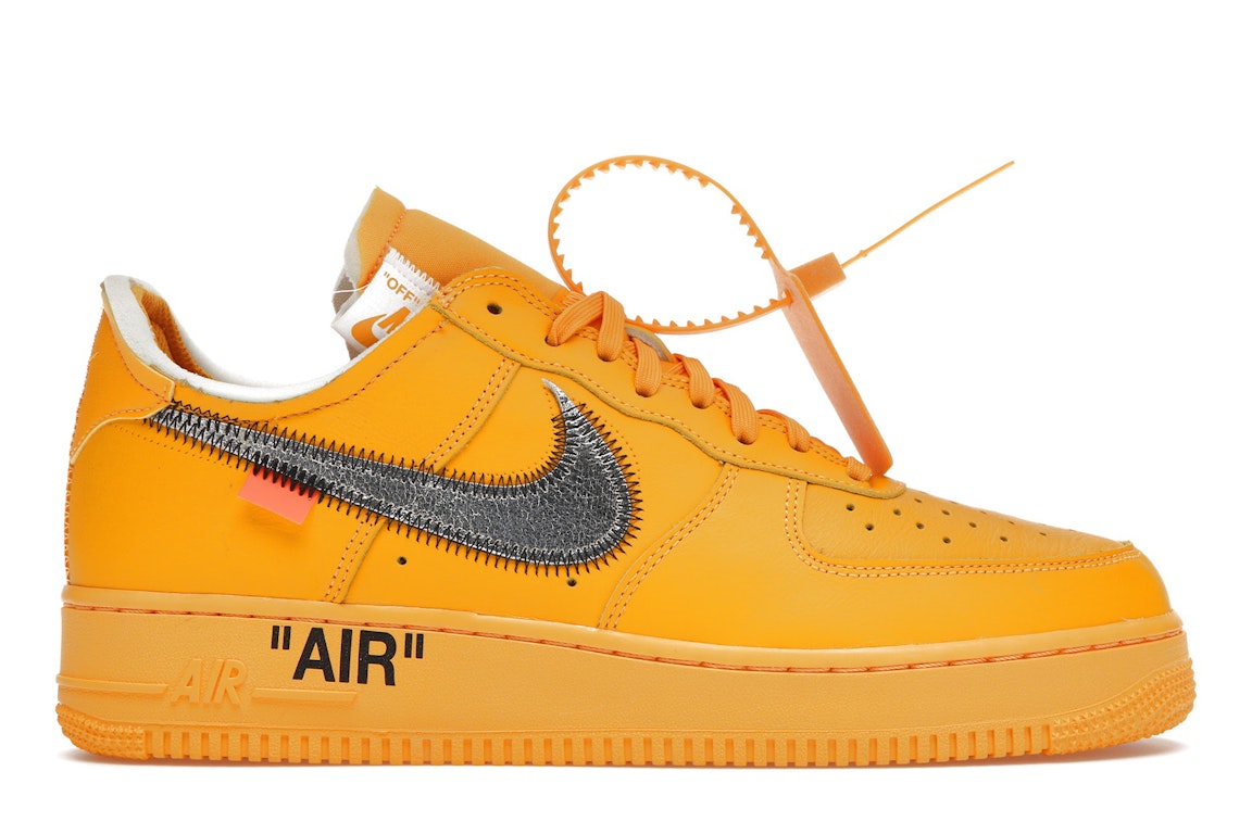 Pre-owned Nike Air Force 1 Low Off-white Ica University Gold In University Gold/black-metallic Silver