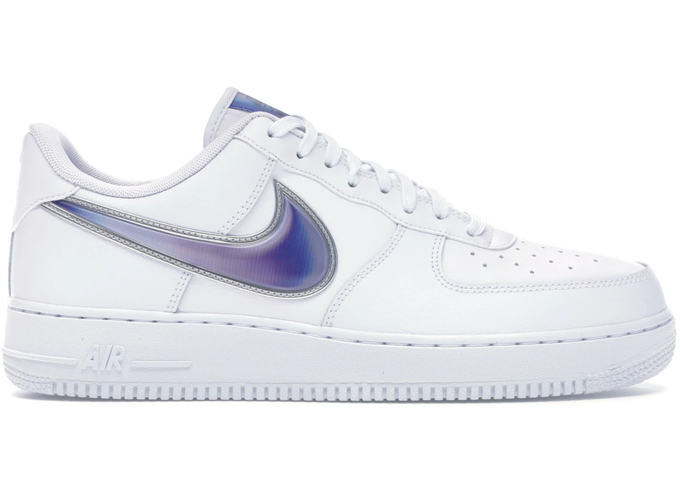スニーカー NIKE Air Force 1 Low Oversized Swoosh White Racer Blue SS 19 Nike Air Force 1 Low Oversized Swoosh White Racer Blue Men's