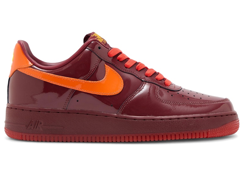 Nike Air Force 1 Low Patent Leather Dark Team Red Safety Orange