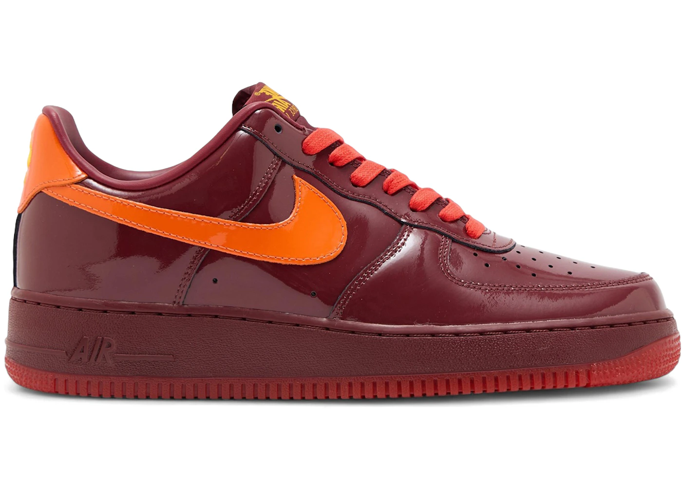 Nike Air Force 1 Low Patent Leather Dark Team Red Safety Orange