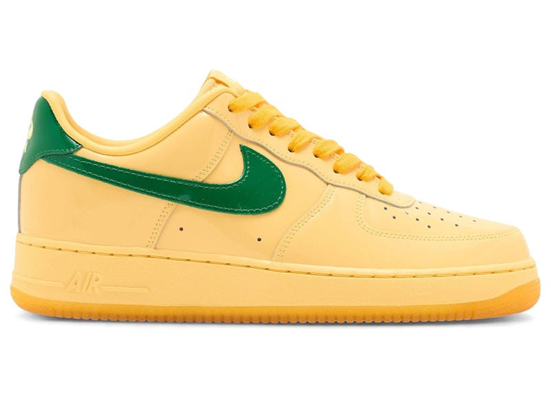 Nike Air Force 1 Low Patent Leather Topaz Gold Pine Green