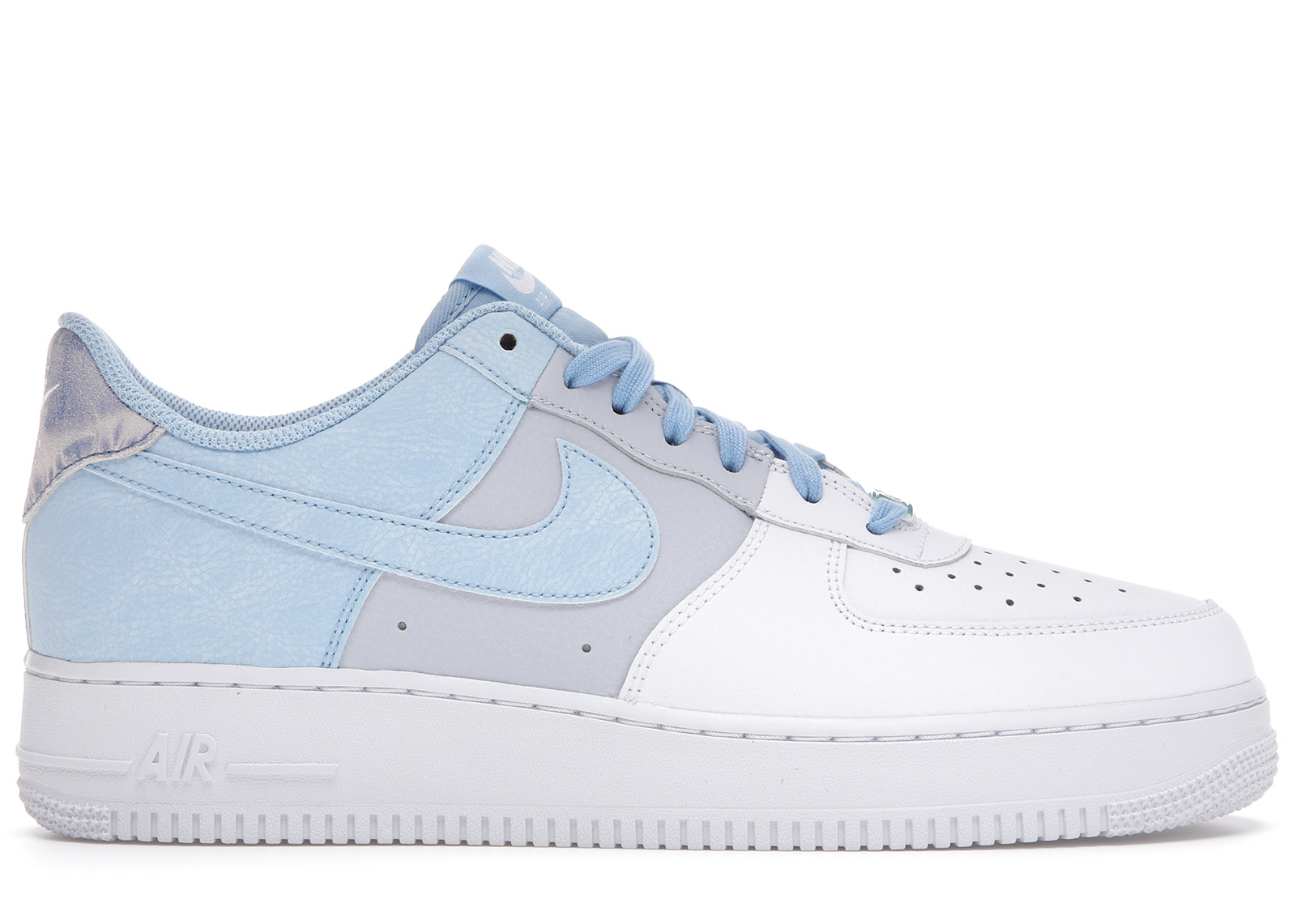 blue and grey air force ones