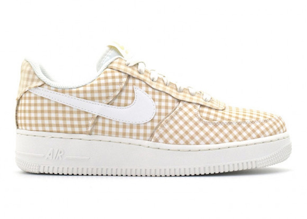 Pre-owned Nike Air Force 1 Low Qs Beige Gingham (women's) In White/beige-white