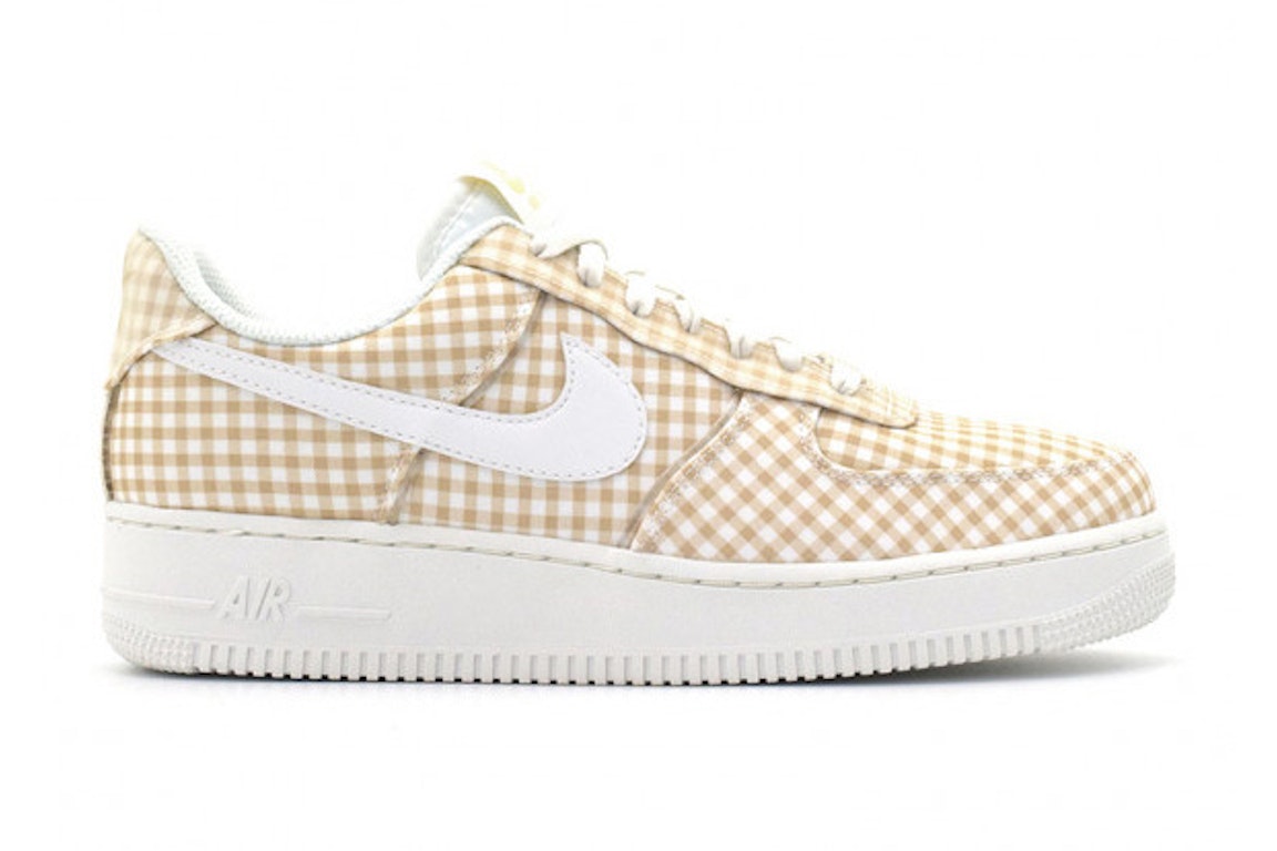 Pre-owned Nike Air Force 1 Low Qs Beige Gingham (women's) In White/beige-white