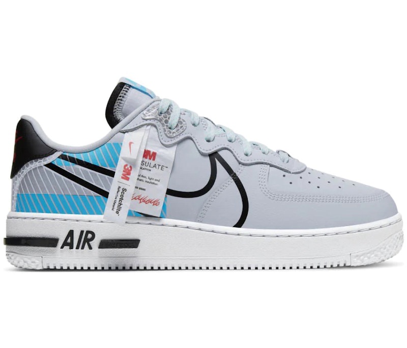 Nike Air Force 1 Low React 3M Pack Pure Platinum Baltic Blue ...