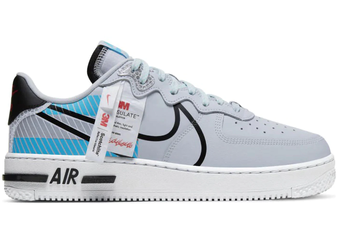 Pure Platinum Af1 React Grey Nike Air Force Low React 3M Pack Pure Platinum Baltic Blue Men's