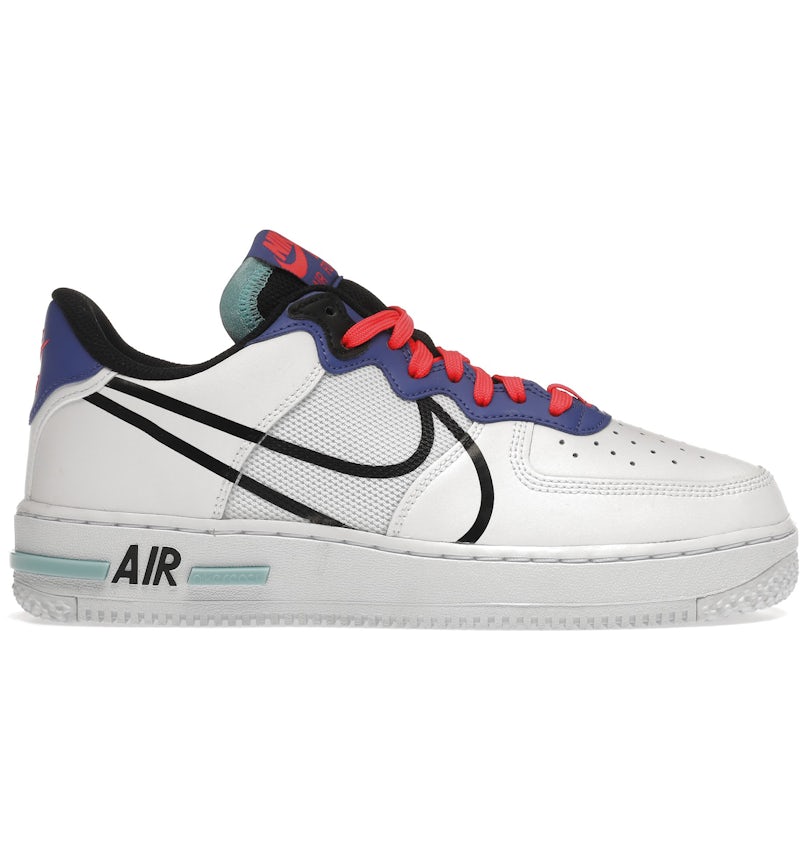 Nike Air Force Low React White Astronomy Blue Laser Crimson