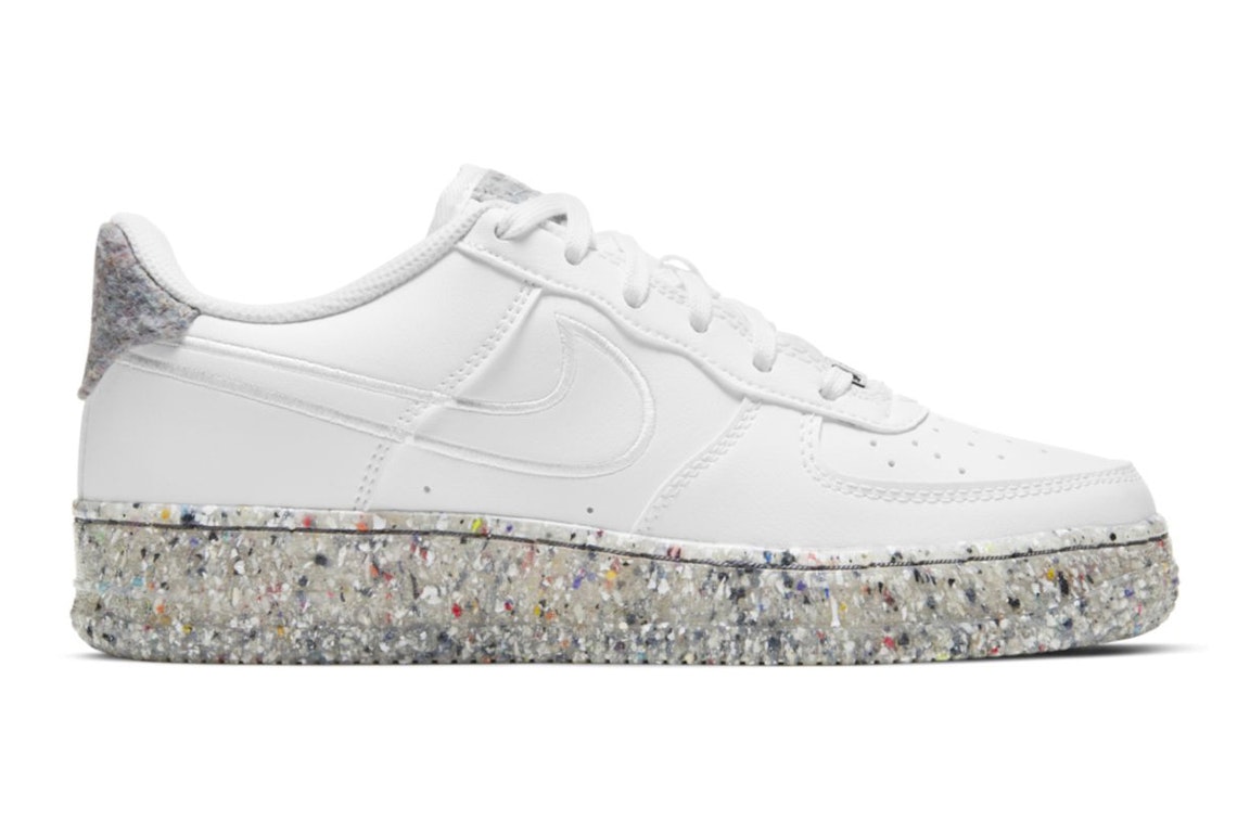 Pre-owned Nike Air Force 1 Low Recycled Wool Pack White (gs) In White/metallic Silver/white