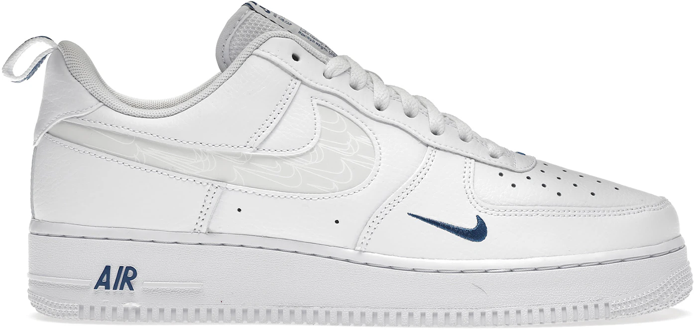 Nike Men's Air Force 1 '07 LV8 SE Reflective Swoosh Casual Shoes in White/White Size 7.5 | Leather