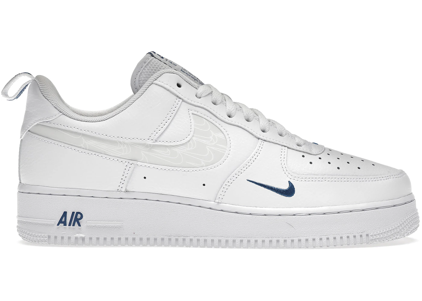 White nikes with blue swoosh Clearance