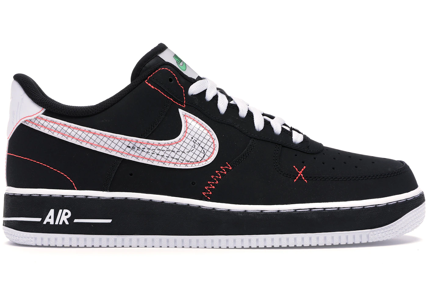 Nike Air Force 1 Low Schematic Black White Bright Crimson Men's - CU6646-001 - US