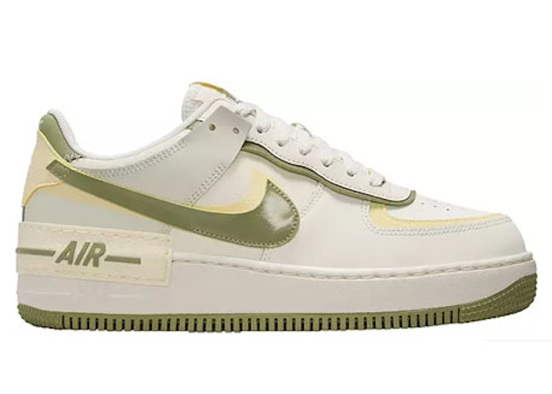 Pre-owned Nike Women's  Air Force 1 Low Shadow Oil Green Sneakers In Sail/alabaster/pale Ivory In Multi