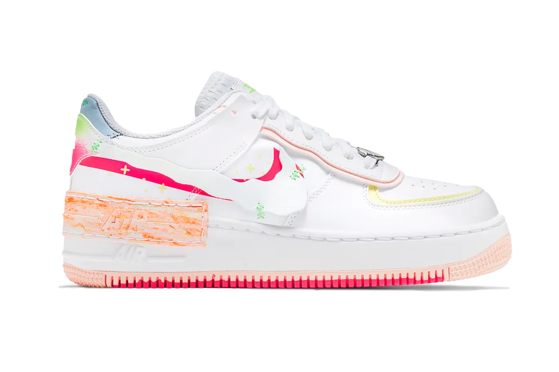 Pre-owned Nike Air Force 1 Low Shadow White Pink Orange (women's) In White/pink/orange-green