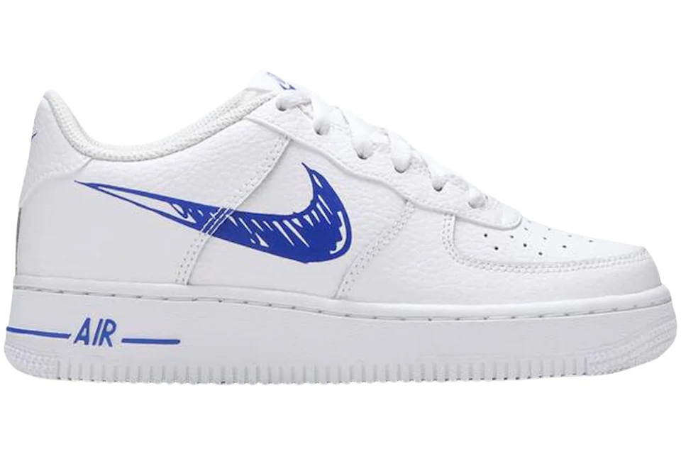 Nike Air Force 1 Low Sketch White Royal (GS) Kids' - DM3177-102 - US
