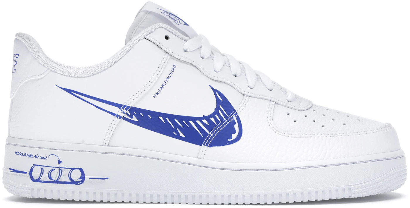 Nike Air Force 1 Low Sketch White Royal Blue CW7581-100 Release