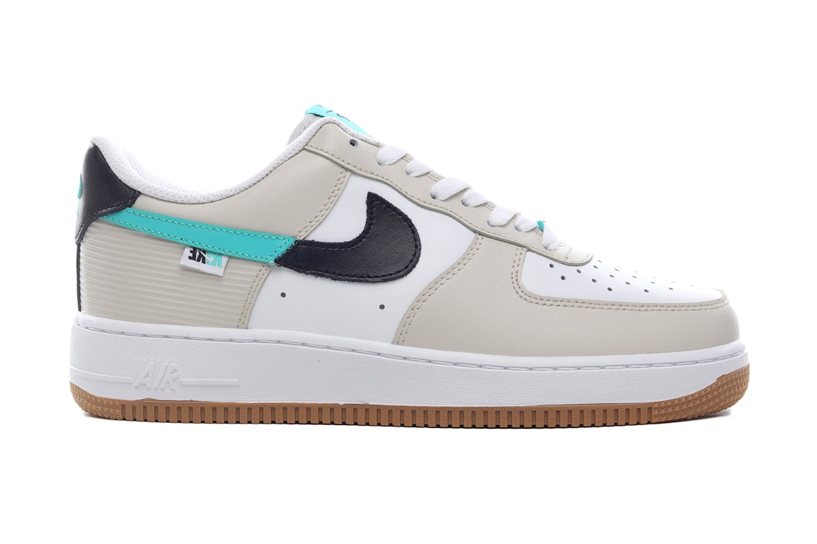 Pre-owned Nike Air Force 1 Low Spliced Swoosh (gs) In White/sail/black-teal