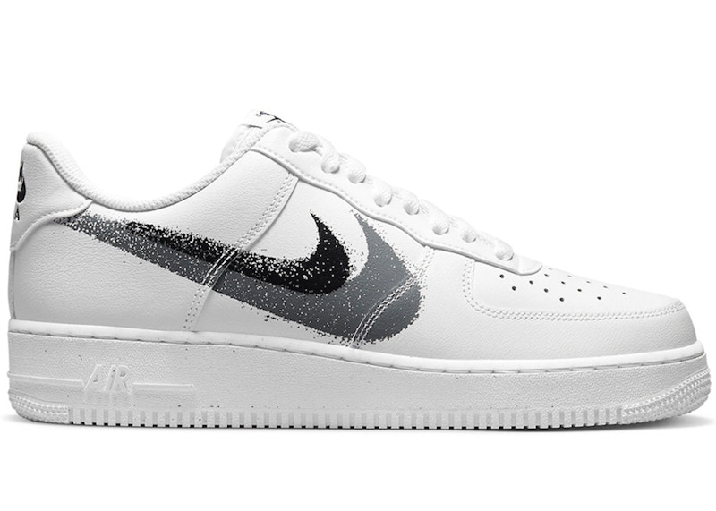 Nike Air Force 1 Low '07 Spray Paint Swoosh White Black Grey