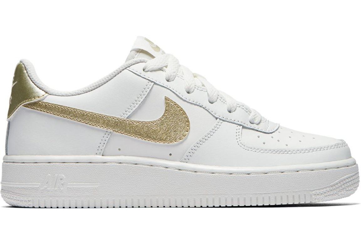 Pre-owned Nike Air Force 1 Low Summit White Metallic Gold (gs) In Summit White/summit White-metallic Gold