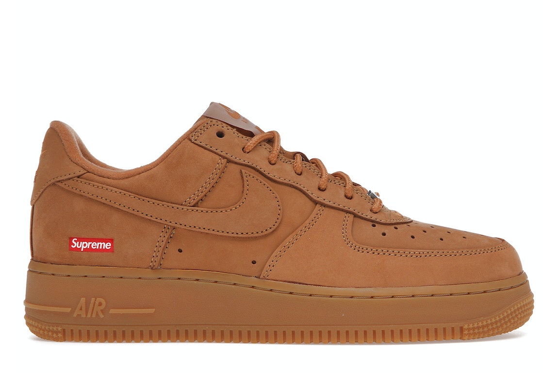 Pre-owned Nike Air Force 1 Low Sp Supreme Wheat In Flax/flax-gum Light Brown