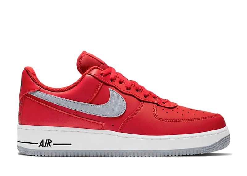 white air force with red stitching