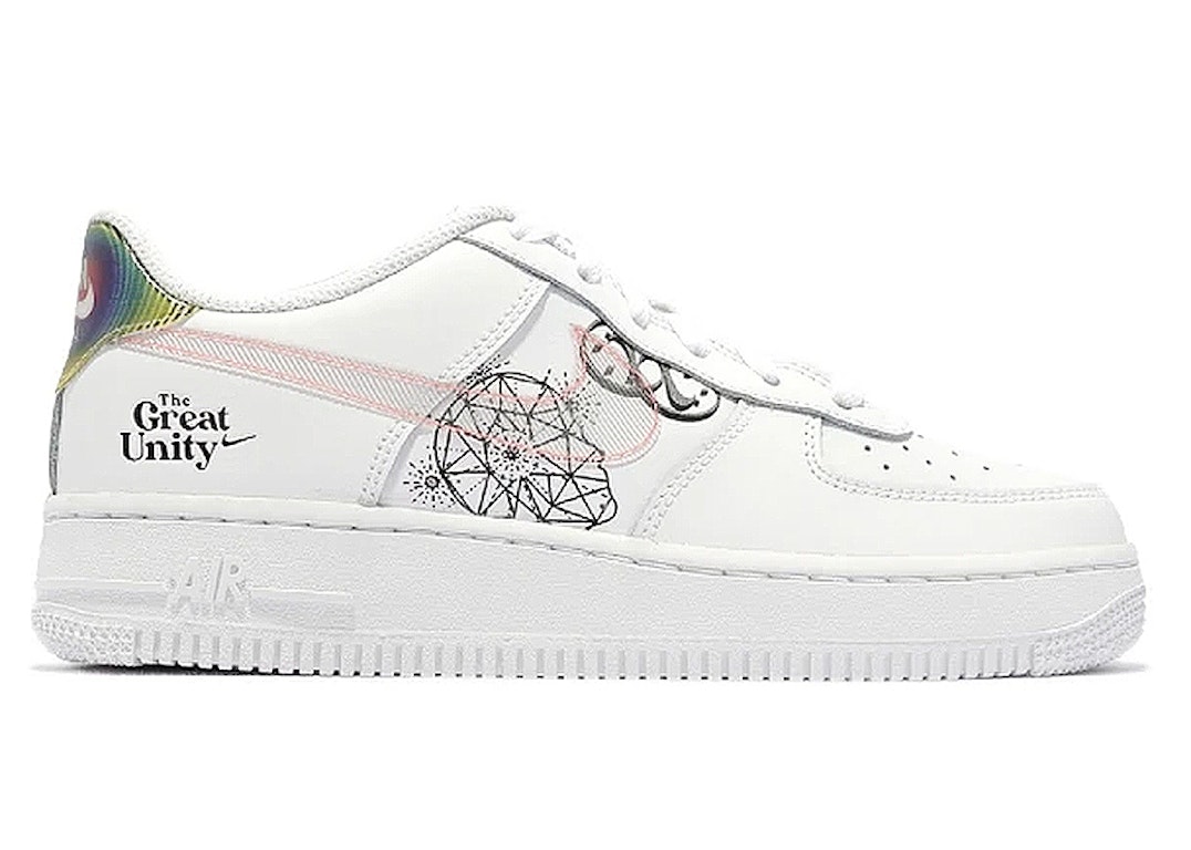 Pre-owned Nike Air Force 1 Low The Great Unity (gs) In White/white/black