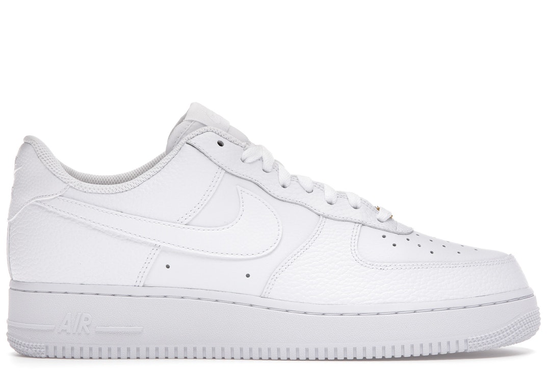 Pre-owned Nike Air Force 1 Low Triple White Tumbled Leather In White/white/white