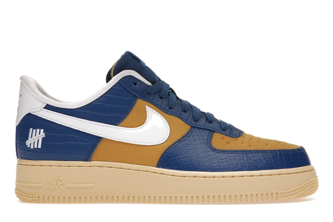 Pre-owned Nike Air Force 1 Low Sp Undefeated 5 On It Blue Yellow Croc In Court Blue/white-goldtone