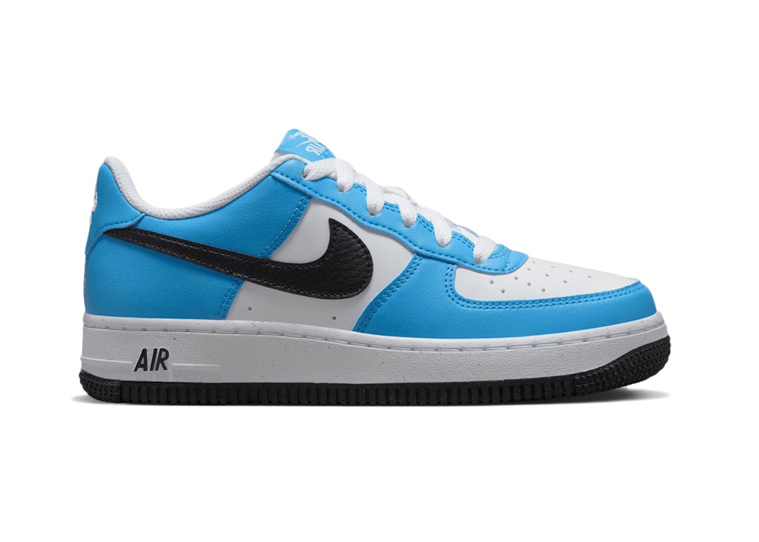 Pre-owned Nike Air Force 1 Low University Blue Black (gs) In University Blue/black/white