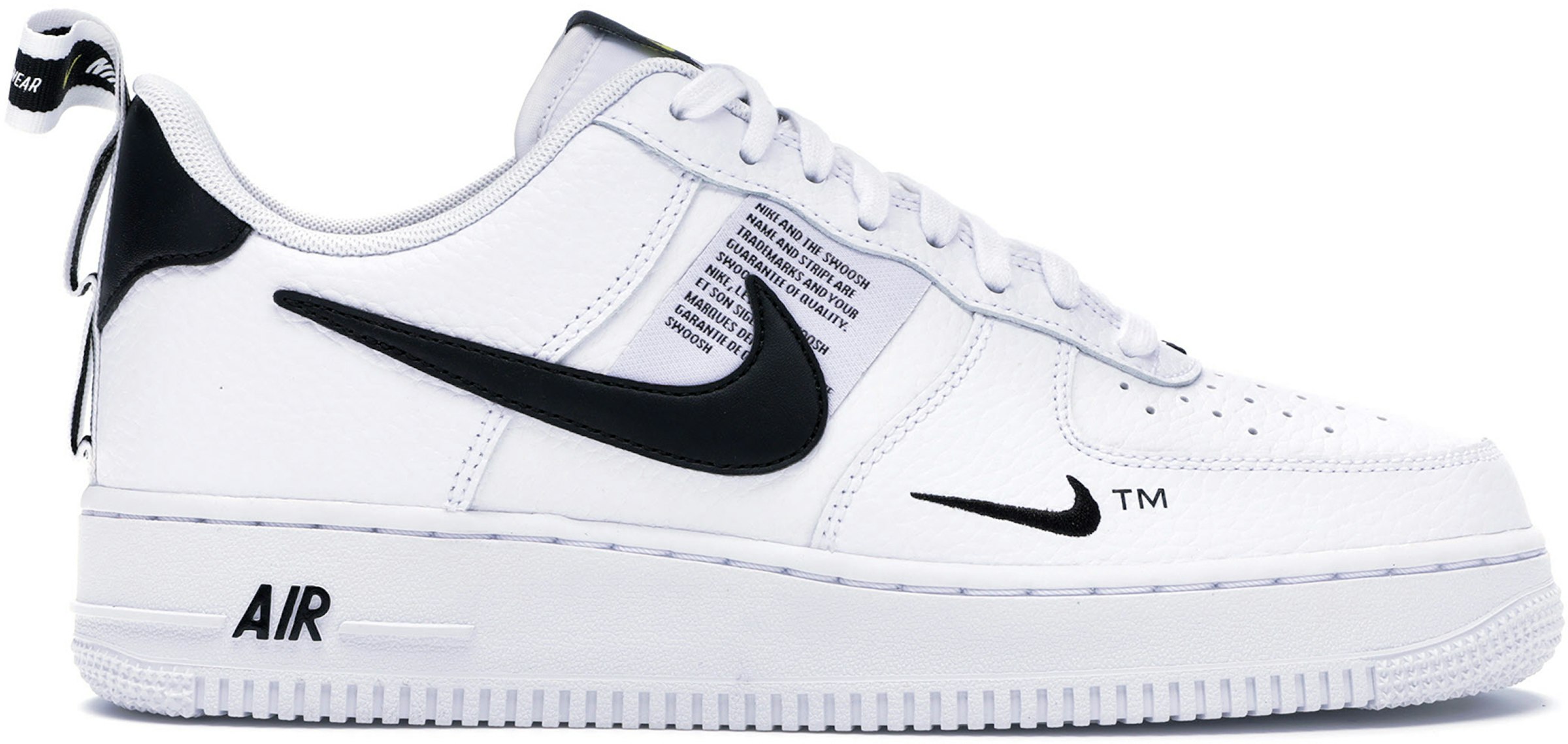 Air Force 1 Low Utility White Black Hombre - -