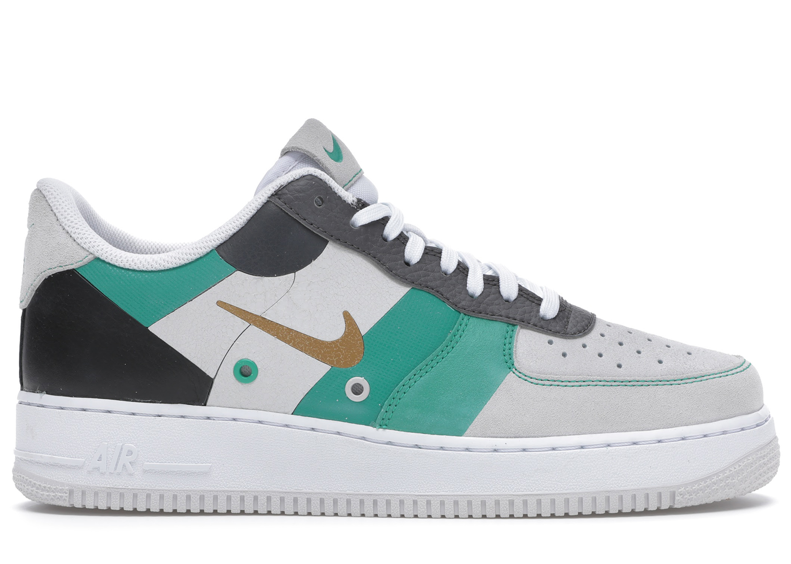 grey and green air force 1