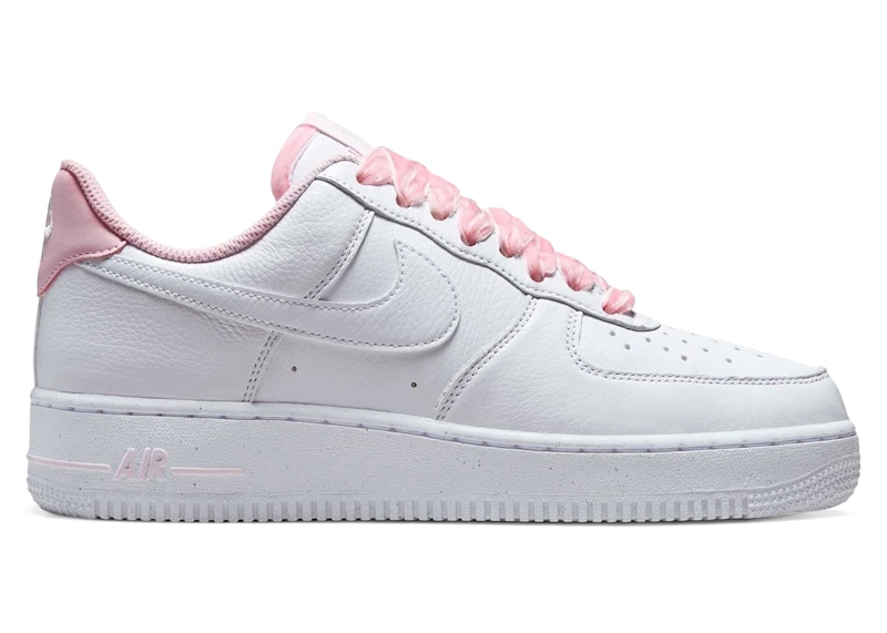Pre-owned Nike Air Force 1 Low Vintage Velvet Laces (women's) Sneakers In Pink Foam/grey Fog/metallic Silver