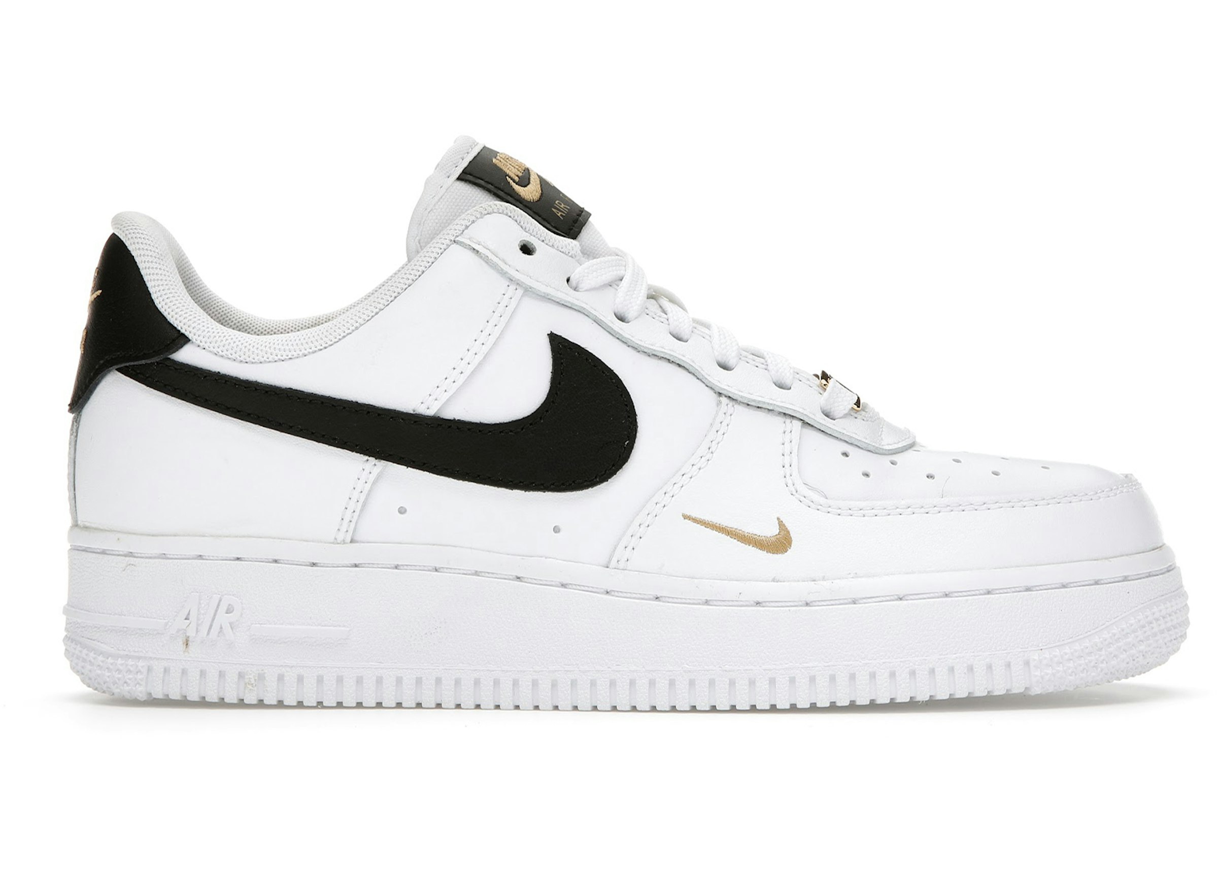 Nike Air Force 1 Low Essential White Black Gold Mini (Women's) - - US
