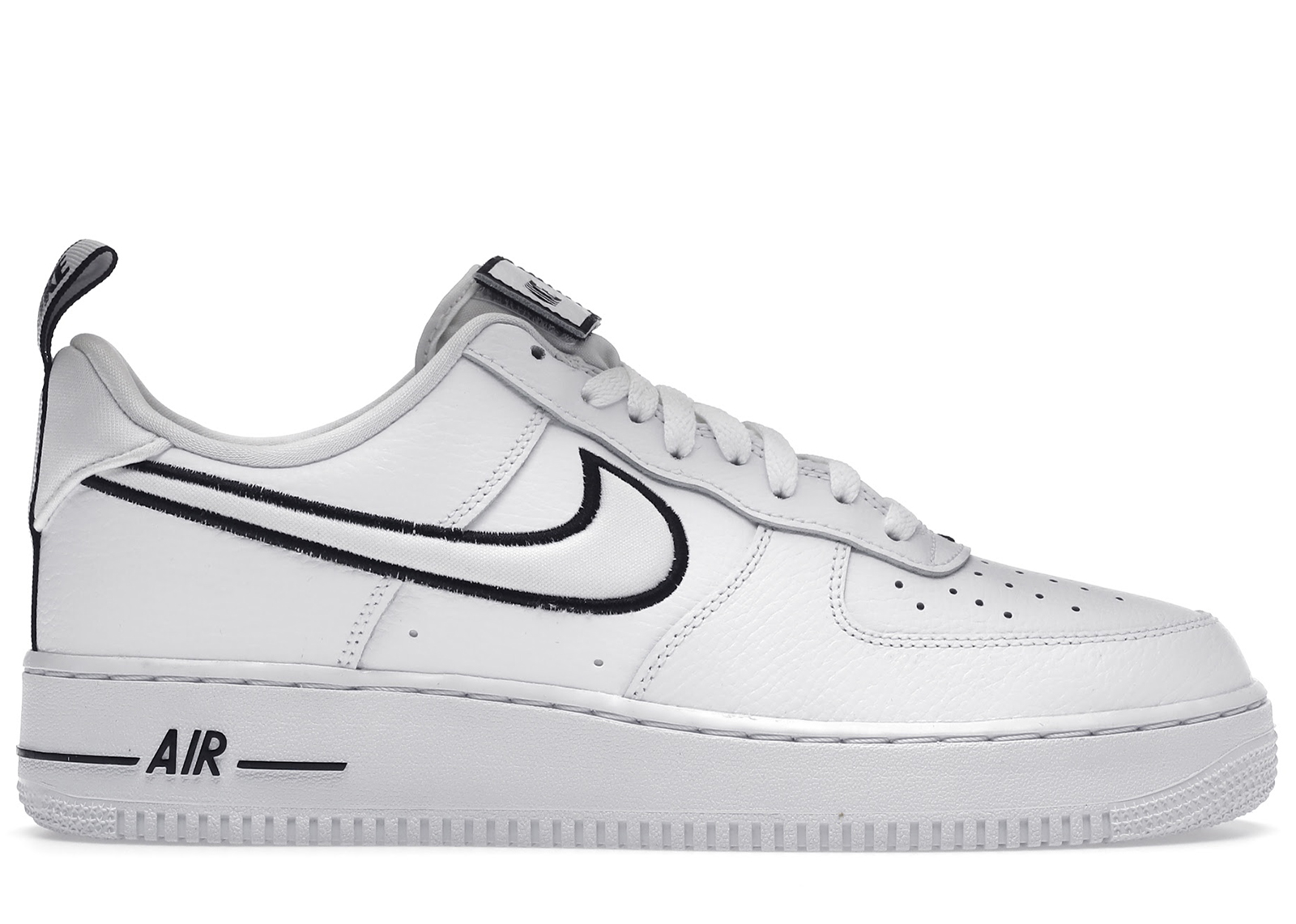 white air force ones with black trim