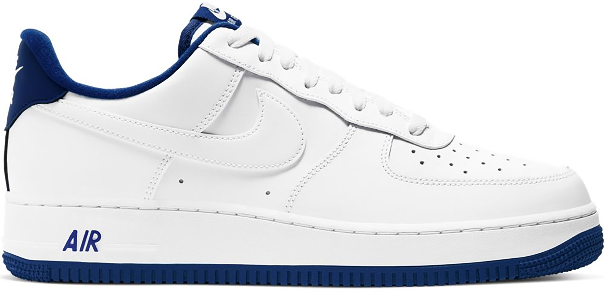 blue and white air force ones low