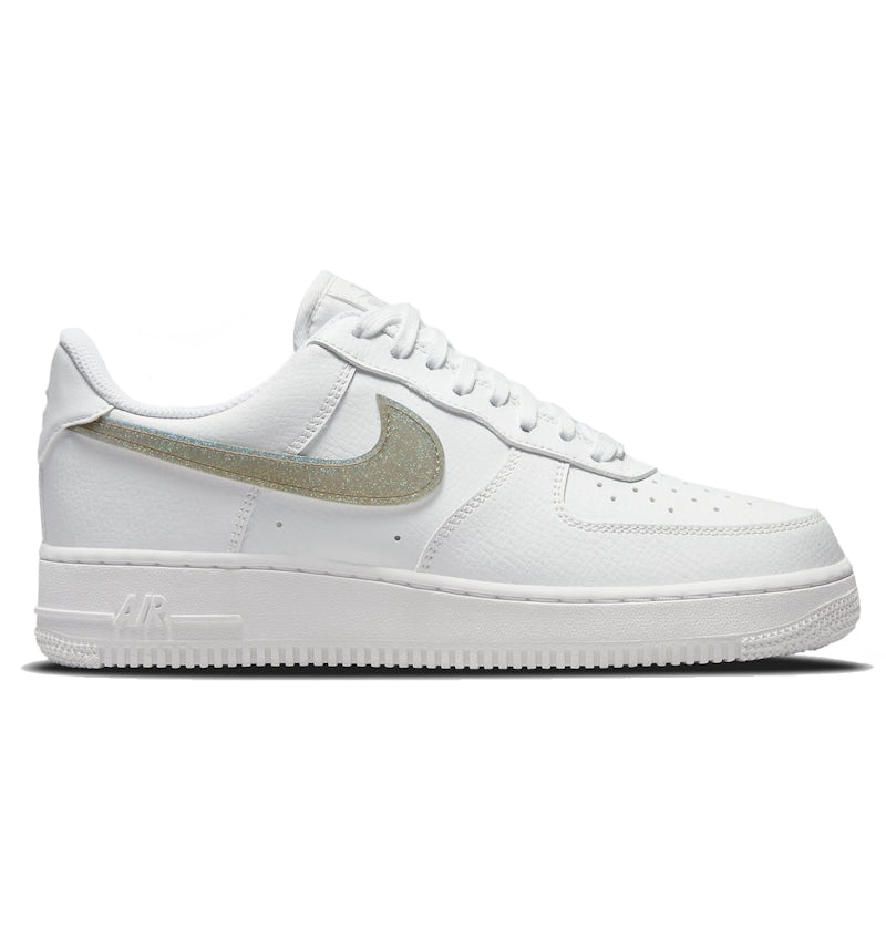 Nike Air Force Low White Gold Glitter Swoosh (Women's) DH4407