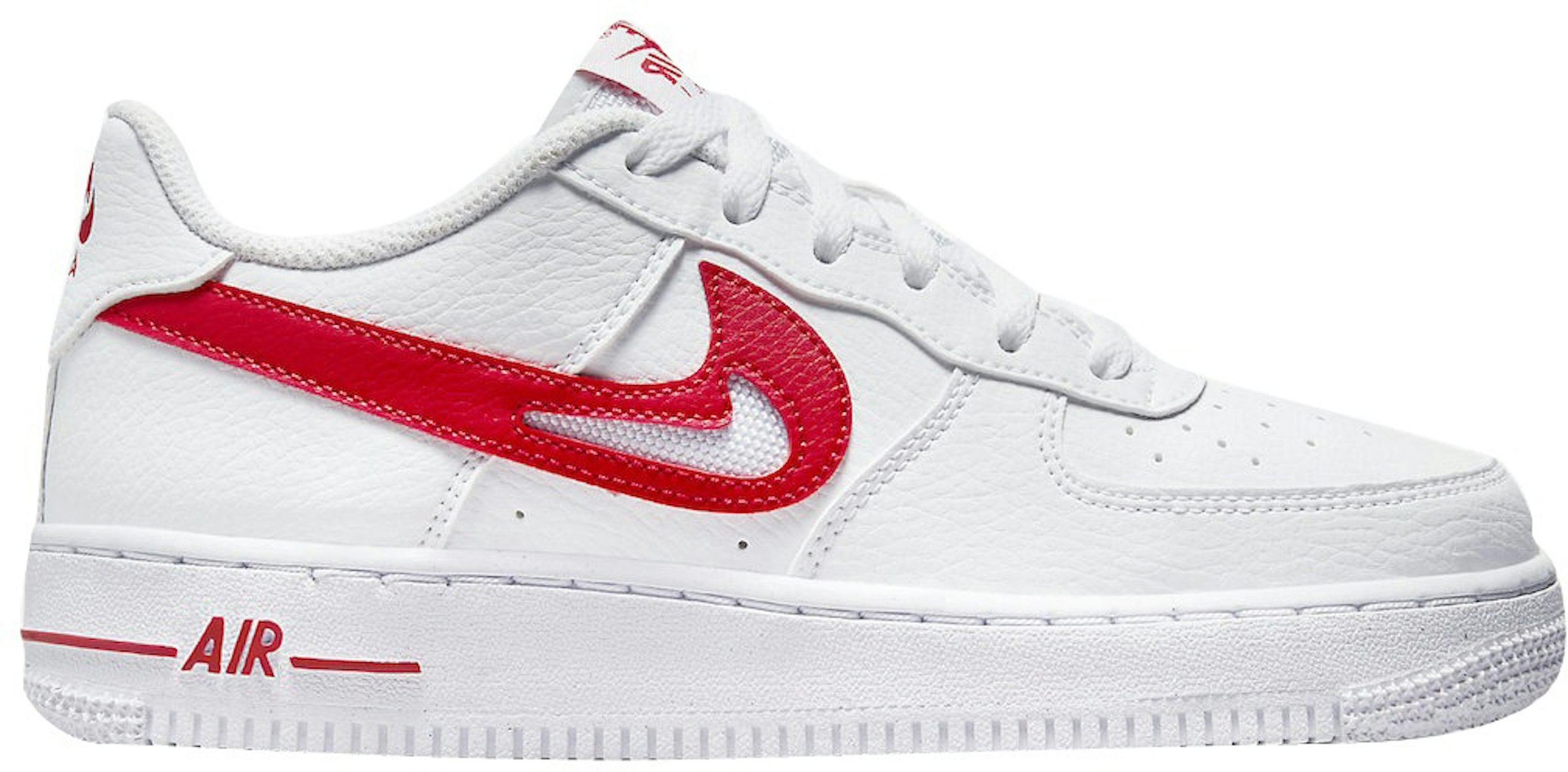 peligroso Maligno Desmañado Nike Air Force 1 Low White Red Cut-Out Swoosh (GS) Kids' - DR7970-100 - US