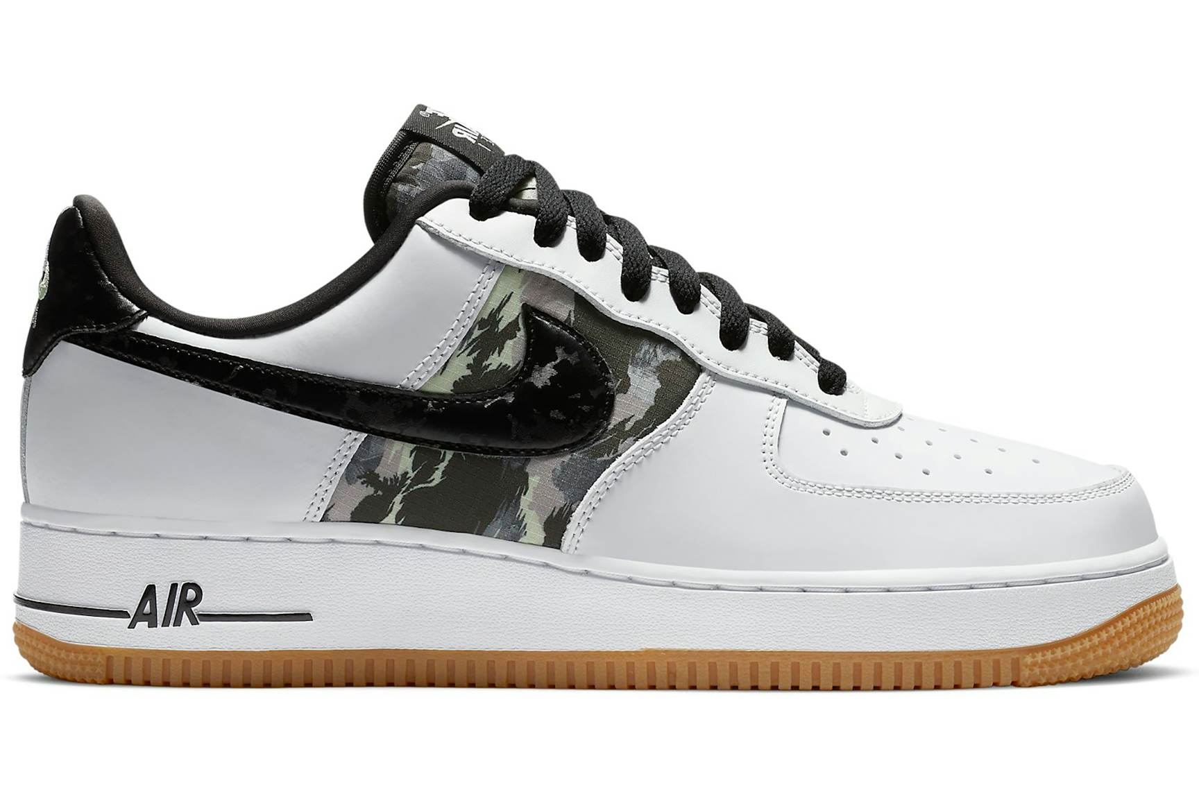 Nike Air Force 1 Low White Ripstop Camo Black Gum Men's - CZ7891-100 - US