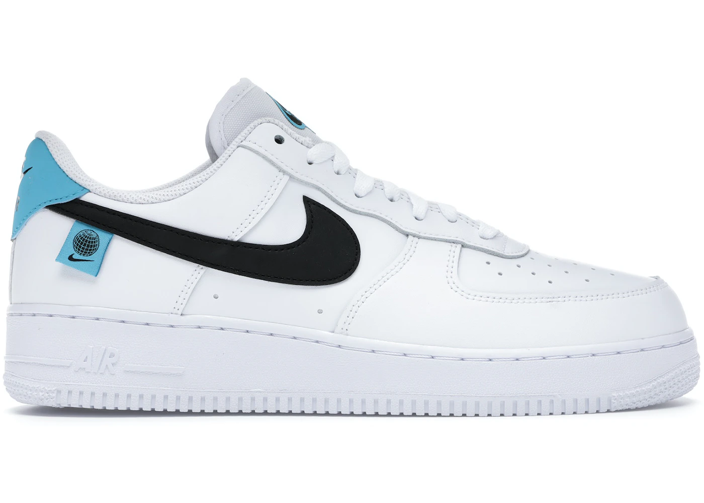 Nike Air Force 1 07 White/Black/Blue Fury Men's Shoes, Size: 8.5