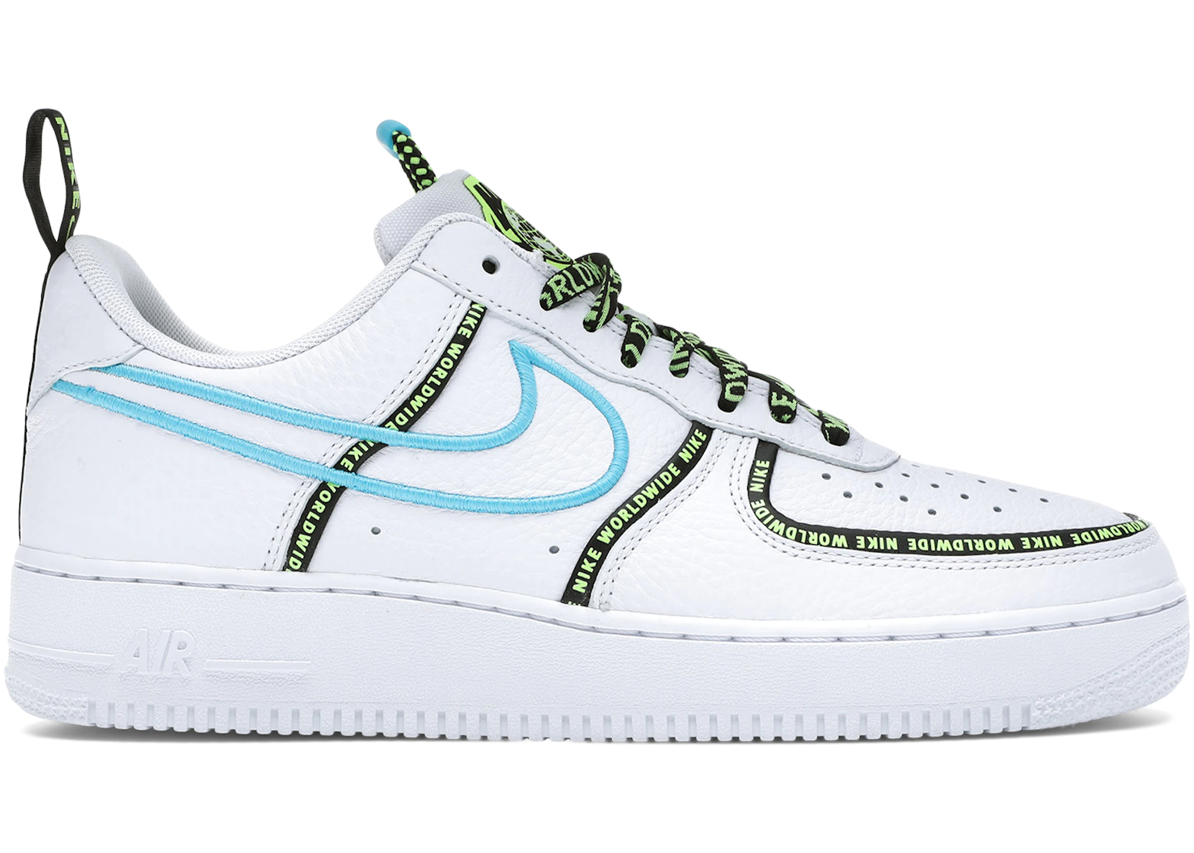 Roman Invoice Newness Nike Air Force 1 Low Worldwide White Blue Fury Volt - CK7213-100 - US